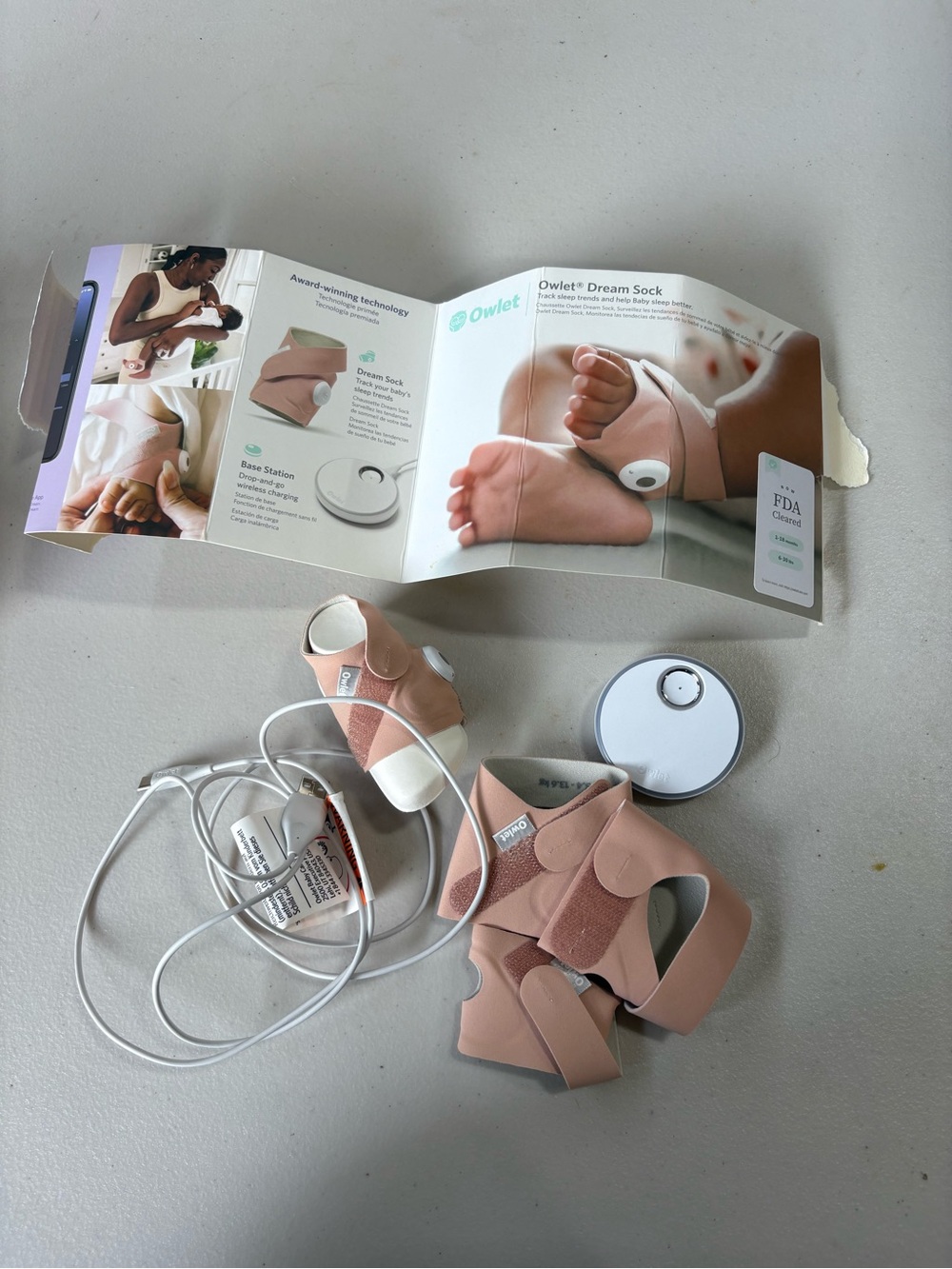 Owlet Dream Sock Baby Monitor - Dusty Rose
